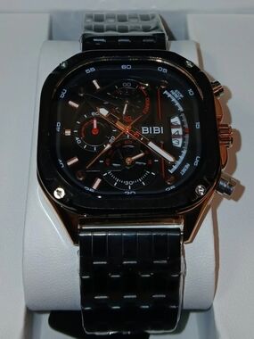 BIBI Men's Black Chronograph Wrist Watch